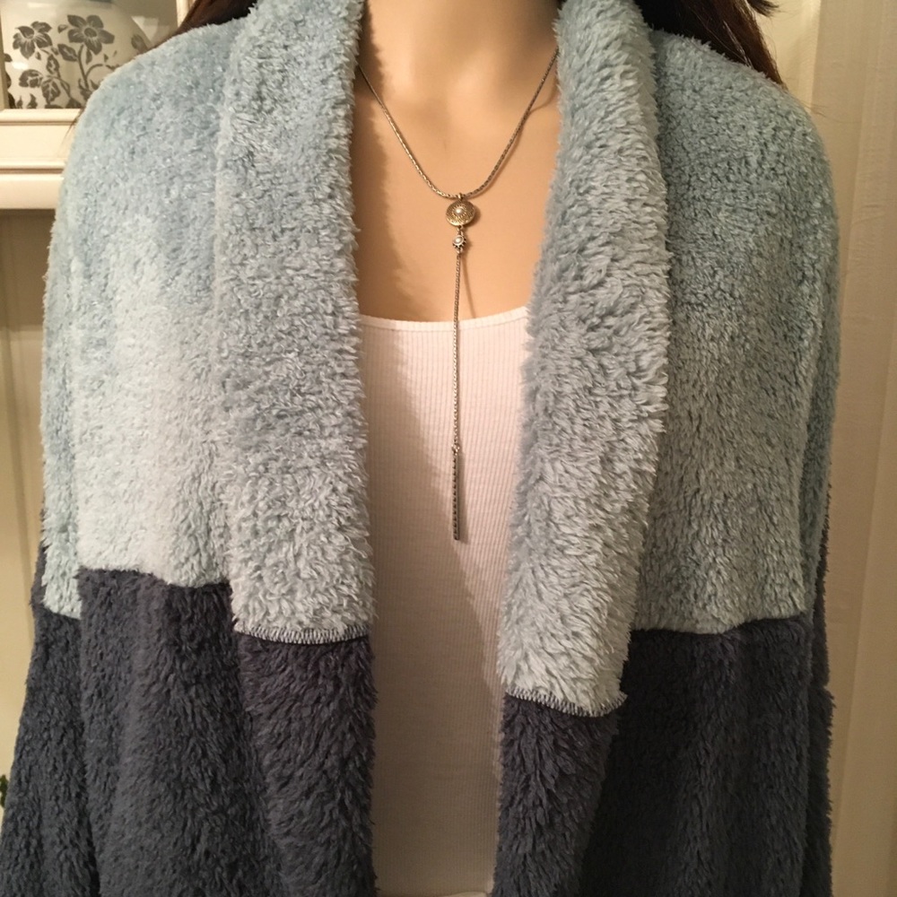 SOFT COLOR BLOCK OPEN STYLE JACKET ALL SEASON - Picture 2 of 14